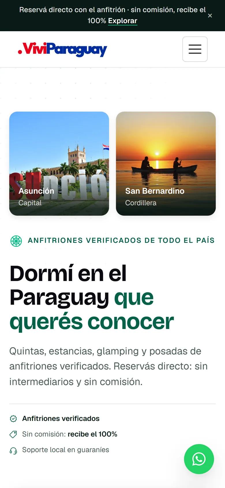 Portada de viviparaguay.com en un celular